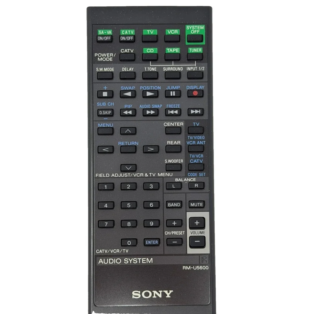 Sony RM-U5600 Audio System Remote Control Tested CATV VCR TV Black